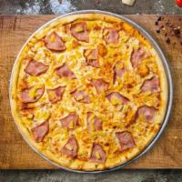 Hey Hey Hawaiian Delight Pizza · Signature red tomato sauce on our original crust, topped with extra mozzarella cheese, Canad...