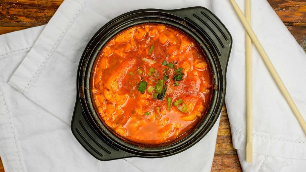 Soft Tofu Soup(순두부) · Spicy Soft Tofu Soup
comes with 1 rice and side dishes