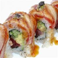 Bluefin Lover's · Chef's recommendation. Seared hon maguro, real wasabi, black truffle pate, cucumber, avocado...