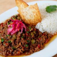 *Picadillo a la Havana - Cuban Ground Beef · Traditional Cuban ground beef, simmered in Cuban spices, with bell peppers, raisins and gree...