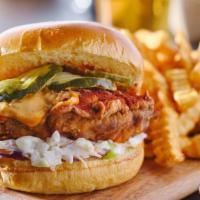 Chicken Burger · Delicious chicken patty with lettuce, onions, and tomatoes.