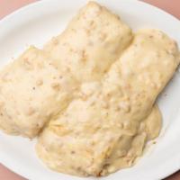 (Full) Biscuits & Gravy · 2 large biscuits with Grandpa Wren's country gravy!