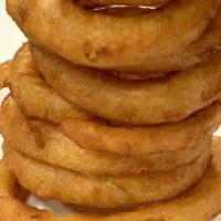 Beer Battered Onion Ring  · ½” cut onions fried to golden crisp