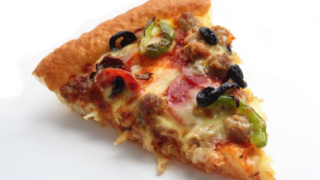 XL Combo Pizza Slice · Pepperoni, mushroom, and sausage.