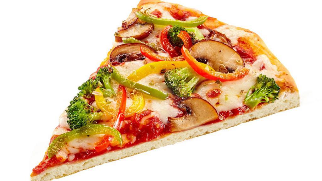 XL Veggie Pizza Slice · Mushroom, onion, bell pepper, black olives, and tomato.