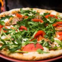 Athens Pizza · Artichoke hearts, fresh garlic, and pesto.