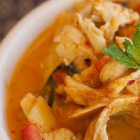 Red Curry - Rice Plate · Bamboo shoot, bell pepper, basil in red coconut milk curry.