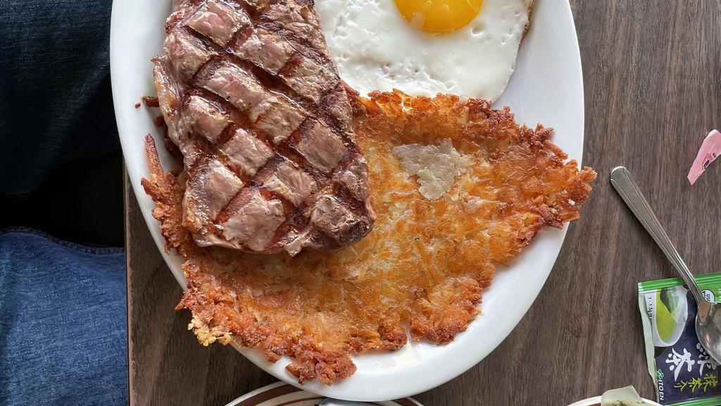 Steak and two eggs · 
