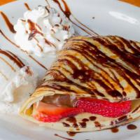 Sunset Crepe · Nutella with strawberries and bananas.
