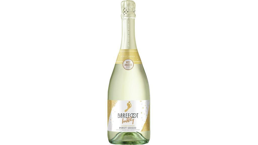 Barefoot Cellars Bubbly Pinot Grigio (750 ml) · Barefoot Bubbly Pinot Grigio is a light-bodied, refreshing sparkling wine. Fine bubbles lift aromas of jasmine and orange blossom out of the glass while juicy accents green apples lead to a crisp finish.