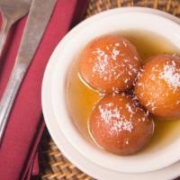 Gulab Jamun (2PCS) · Deep fried balls made from white flour and dry milk and dipped in light sugar syrup.