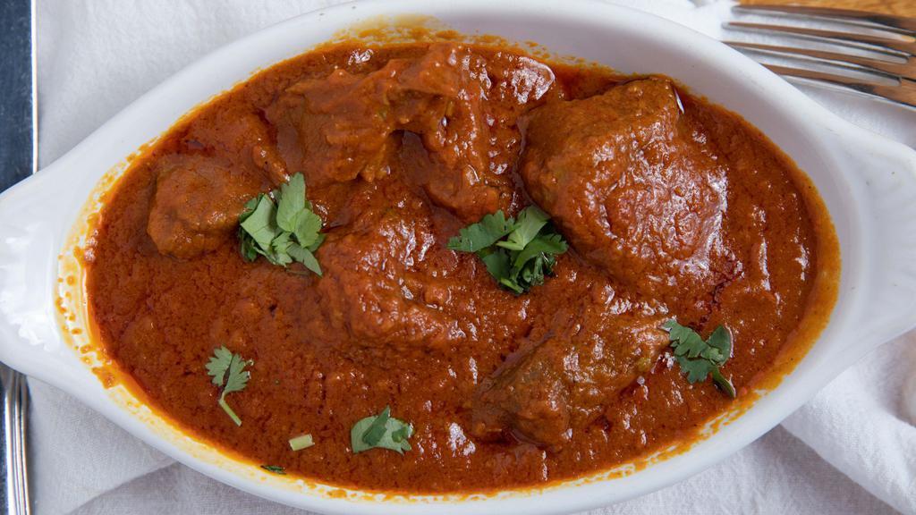 Lamb Curry · Exotic blend of boneless lamb cooked with ginger, garlic, and herbs.