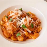 Gnocchi With Chicken Meatballs · 960 cal. ricotta gnocchi, bolognese sauce, parmesan cheese, basil
