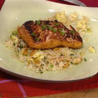 Salmon Fried Rice Cook w/ Pine Nut & Egg White · Choice of seafood.