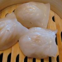 Shrimp Dumplings 蝦餃 · 3 pcs Shrimp Dumplings.