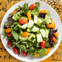 Color It Green · Mixed green salad tossed with tomato, cucumber, carrots, mixed green with balsamic to top it...