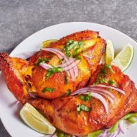 Full Tandoori Chicken · Gluten-free. 2 Breasts & 2 Leg Pieces.