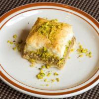 Baklava · Layers and layers of sweet honey, ground cardamom, and walnuts, separated by a thin, crispy ...