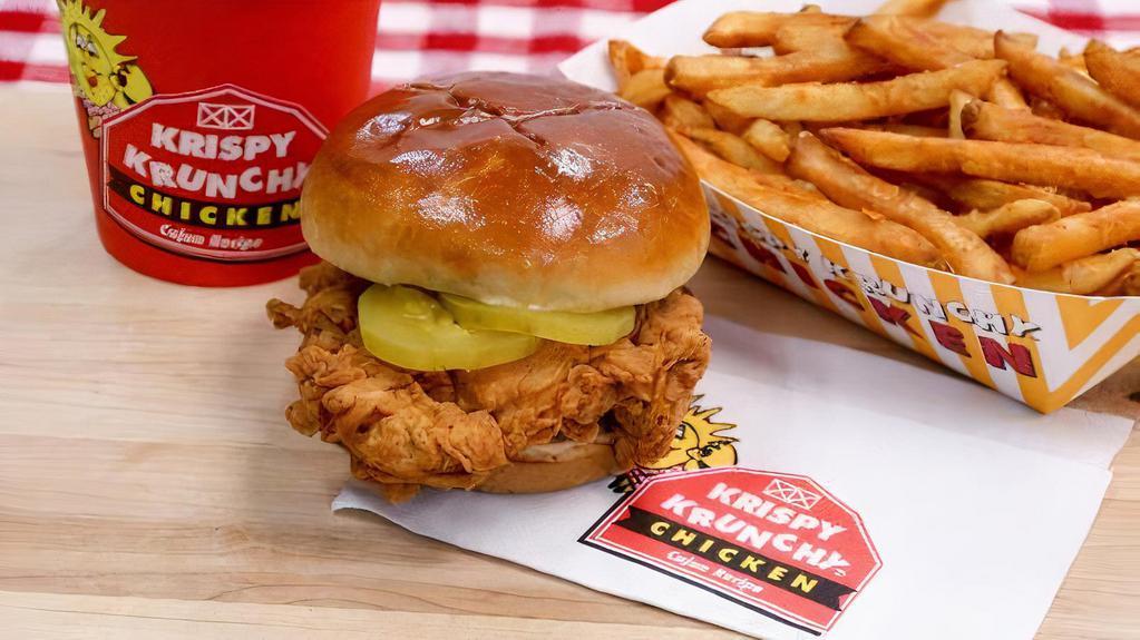 Krispy Chicken Sandwich Combo · Comes with a side and drink.