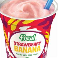STRAWBERRY BANANA · SMOOTHIE MADE WITH REAL FRUIT