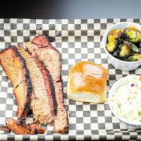 Brisket Plate · Top seller.
Served with two sides, (Honey Butter roll optinal)