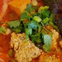 3. Crabmeat, Tomatoe & Tofu Noodle Soup - Bun Rieu · 