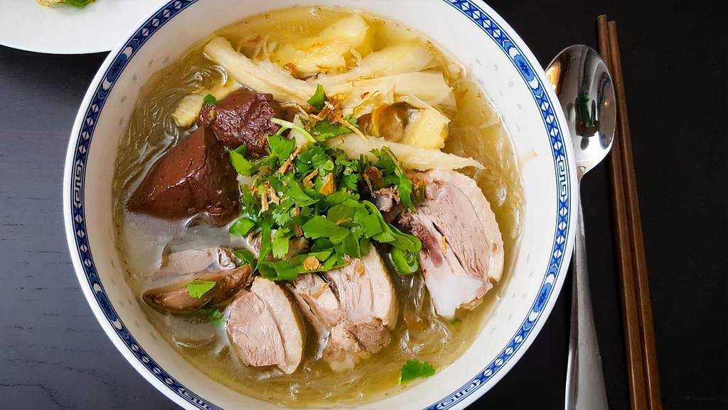 Duck Clear Noodle Soup - Mien mang vit · With bamboo shoot.
