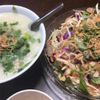 Porridge & Chicken Salad- Chao goi ga · 