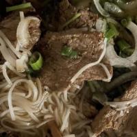 Lemongrass Beef Noodle Soup (PHO BO N) · Beef soup with noodles.