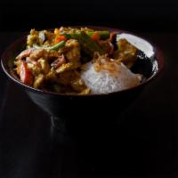 Dry Curry Bowls · Coconut milk, evaporated milk, string bean, okra, lemongrass, garlic, turmeric, paprika, cur...
