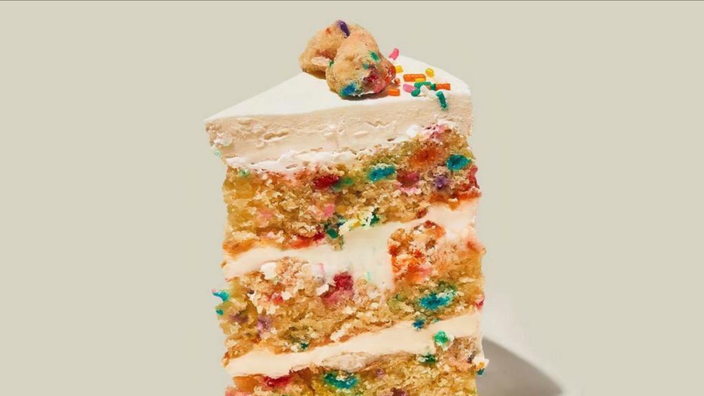 Birthday Cake Slice · A slice of our bestselling Birthday Cake, feat. Vanilla B’day cake layered with B'day frosting, B'day crumbs, and rainbow sprinkles. Tastes like childhood.