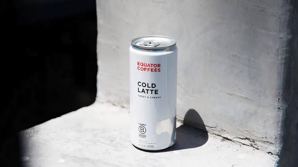 EQ Cold Latte · Equator cold latte in a can to go.