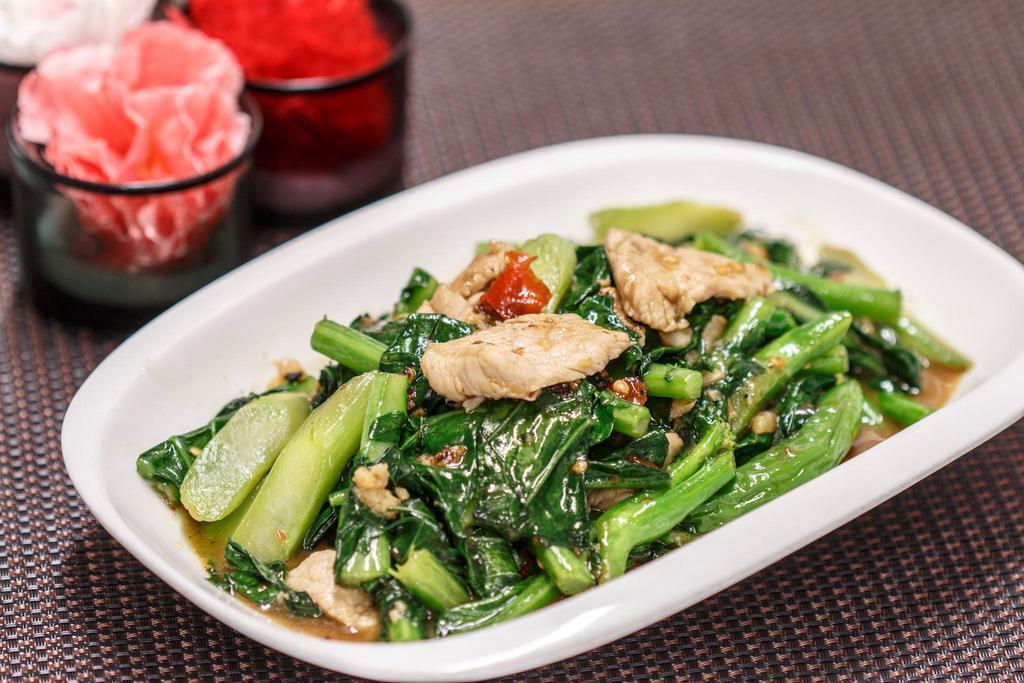 Spicy Chinese Broccoli a la Carte · Spicy, vegetarian. Sautéed Chinese broccoli with oyster sauce and garlic.
