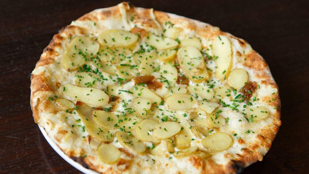 Heirloom Potato Pizza · caramelized onion, chives, white truffle oil