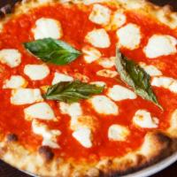 Gluten-Free Margherita Pizza · tomato sauce, fresh mozzarella, fresh basil, extra virgin olive oil