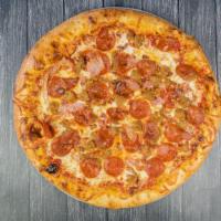 The Reaper  · Red sauce, parmesan, mozzarella, pepperoni, ham, spicy Italian sausage, applewood smoked and...