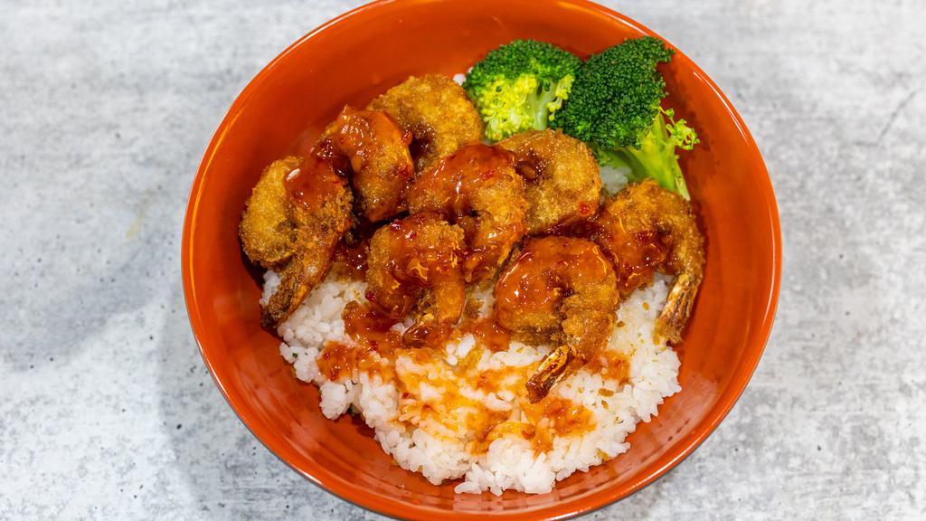 Fried Shrimp Over Rice · Fried breaded shrimp, serve with rice.