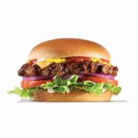 Double 1/3 Lb. Original Thickburger® · Two 1/3 lb. char-broiled Angus Beef patties, melted American cheese, lettuce, two slices of ...