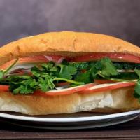 Pork Belly (ba chỉ) · Pork Belly (Vietnamese bacon), in-house mayo, carrots, daikon, hoisin sauce chili, cucumber,...