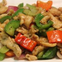Black Pepper Chicken · Spicy. Bell pepper, onion and celery.