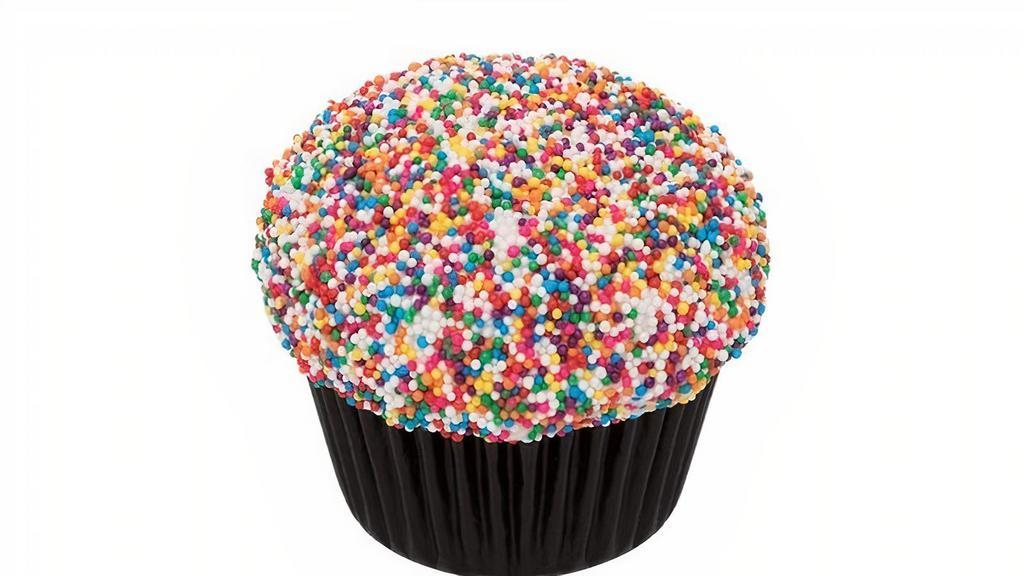 Sprinkle · birthday cake topped with vanilla buttercream and colorful non pareil sprinkles. ***Max quantity per order is 2 dozen (combined total for all individual cupcake flavors)