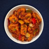 Chili Paneer Panther · Cooked in soy sauce using corn flavor, tomatoes, chilies and garlic