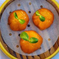Pumpkin Dumplings (3) · Steamed and Filled with Sea Scallops and Wild Shrimp