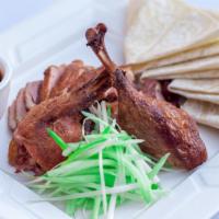 Tea Smoked Duck (Served With 4 Pancakes) · Marinated Duck Smoked with Tea Leaves, Crispy Skin, Haunting Flavors!!!
