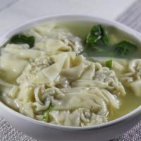 No.60 Dumpling Soup · Beef dumpling soup with green onions and egg.