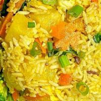 Pineapple Fried Rice · (white or brown rice) Fried rice is stir fried with pineapple , light yellow curry powder, e...
