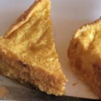 French Toast - 西多士 · French toast with peanut butter and condensed milk. Contains EGG & PEANUT BUTTER