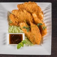H5. Crispy Fish · Battered and fried fish fillet served with house special garlic sauce.