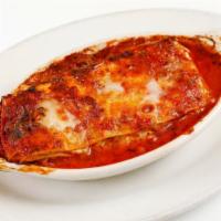 Vegetarian Lasagna · Lasagna noodle layered with our marinara sauce, spinach, zucchini, ricotta, mozzarella. I pr...