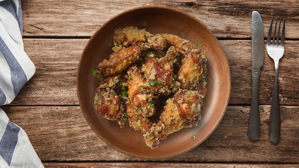 Garlic Parmesan Wings · Classic wings fried and then tossed in our Garlic Parmesan mix.